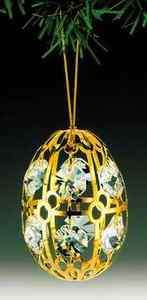 Ornament Crystal Egg 24K Gold Plate Crystal 1030  