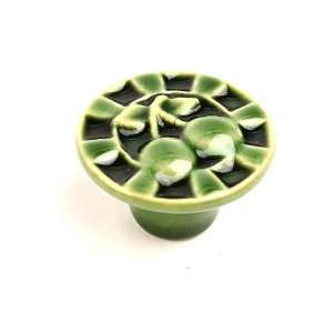  Ceramic Knob, 1 1/2 Inch Diameter, Glazed Green: Home 