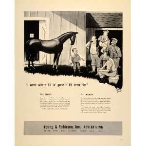   Ad Young Rubicam Advertising Agency Consumer Horse   Original Print Ad