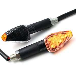  Carbon Look Motorcycle Side Visible Amber LED Turn Signal 