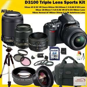  VR Lens & Nikon 55 200VR Lens & Nikkor 50mm f/1.8D Manual Focus Lens 