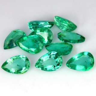   Natural Top Emerald Pear Cut Lot Zambia 10 Pcs good quality loose gem