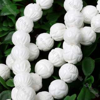 10mm White Coral MOP Shell Flower Carved Loose *Beads  