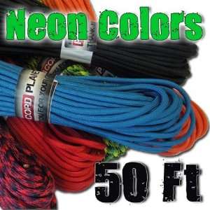  550 Paracord 7 Strand (50 ft)   Neon Colors Sports 