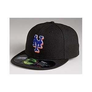 MLB New Era 5950 FITTED New York METS 7 1/4 ALTERNATE Black Hat Cap 