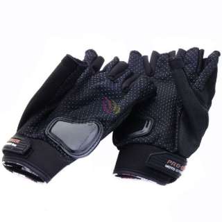 Black Comfortable Fingerless Carbon Motorcycle Gloves OT009 BK H 　