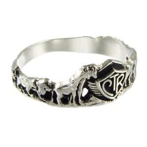  Noahs Ark Antiqued CTR Ring   Sterling Silver: Jewelry