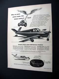 Beechcraft Bonanza Jacobsen Mfg Airplanes 1951 print Ad  