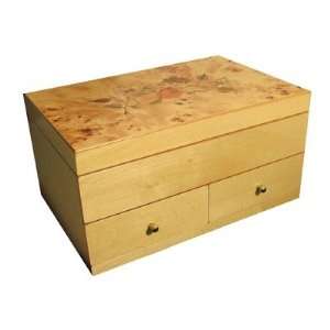 Auberon Jewelry Box with Floral Inlay Design in Oak 