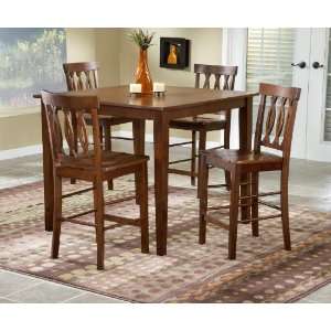  Bernards Furniture 5 Piece Fish Back Pub in Espresso 