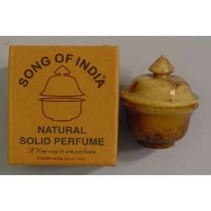  Amber Solid Perfume In Hand Carved Smooth Stone Jar   Song 