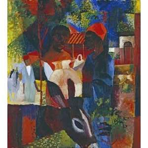  A Market In Tunis Auguste Macke. 18.38 inches by 20.00 