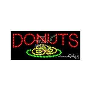  Donut Red and Logo LED Sign 11 inch tall x 27 inch wide x 