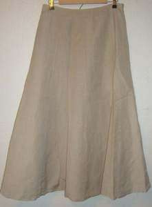   Womens Long Broomstick Full Beige Skirt Size 10 Medium EUC #1459