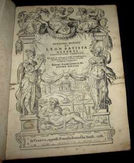 1568 Leon Battista ALBERTI, PAINTING, STATUES, CRYPTOGRAPHY, 54 