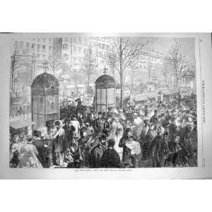  1869 Boulevards Paris France New Years Day People