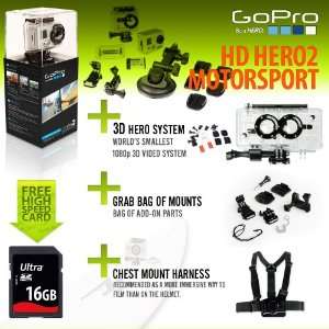  GoPro HERO2 Motorsport with 3D System, Grab Bag of Mounts 