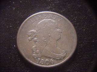 1806 VF Glossy Draped Bust Half Cent Nice AU1510  