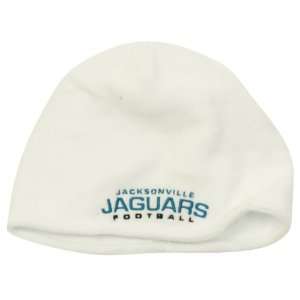   Jaguars Fleece Winter Knit Beanie Hat   White: Sports & Outdoors