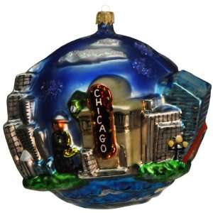  Chicago Christmas Ornament   Chicago Skyline with Jazz 