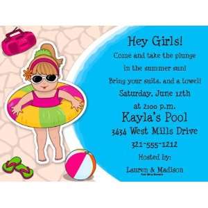  Pool Girl Wigglers Party Invitations Toys & Games