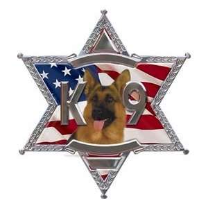  K9 6 Point Star Police Dog Decal With Shepherd   2 h 