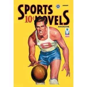  Vintage Art Sports Novels Magazine: January, 1949   Giclee 