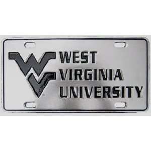  WVU Pewter License Plate Automotive