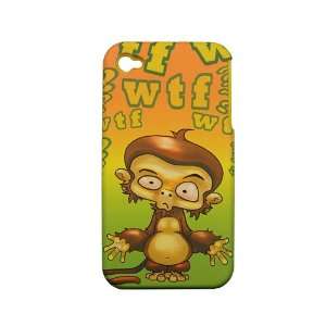 iPhone 4S Hybrid Case 2in1 Rubber WTF Yellow Monkey Silicon 4S/4 