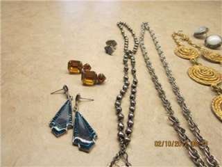 Disco Diva 70s, 80s Costume Jewelry lot  necklaces, earrings, toe 