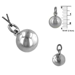  Sterling Silver 14mm Jingling Ball Pendant: Jewelry