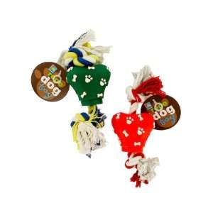  Half bone dog toy with rope Assorted colors