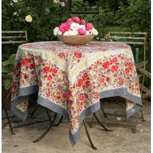 Jardine Red/Grey Tablecloth: Home & Kitchen