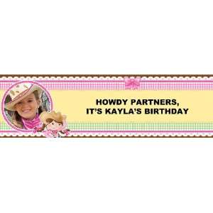  Pink Cowgirl Personalized Photo Banner Large 30 x 100 