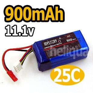 Mystery 900mAh 11.1v 25C 3s LiPo Battery JST T rex 250  