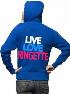  Live Love Ringette Full Zipper Hoodie Sweatshirt: Clothing