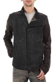 Rick Owens DRKSHDW man jacket with Leatehr Sleeves DU 2782/BB size L 