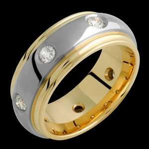  Alyssa   size 7.50 14K Gold & Titanium Ring with Diamonds 