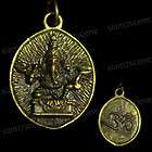 Ganesh OM Hindu amulet charm Gold Plated locket pendant necklace FREE 