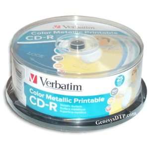  Verbatim COLOR METALLIC INKJET PRINTABLE 52x 80 Min CD Rs 