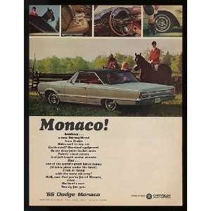  1965 Dodge Monaco Saddleup Horse Print Ad (9581)
