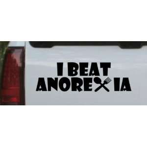 Black 20in X 6.2in    I Beat Anorexia Funny Car Window Wall Laptop 