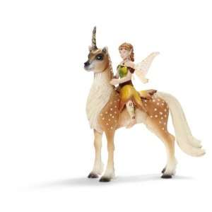  Schleich Female Elf On Forest Unicorn: Toys & Games