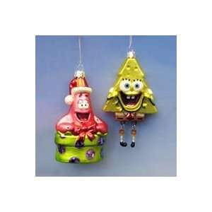 Pack of 6 SpongeBob and Patrick Gift and Tree Glass Christmas 