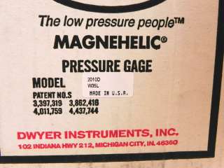 Dwyer Magnehelic Pressure Gage 2010D W35L  