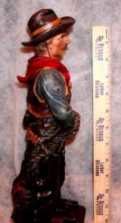 FIGURINE COWBOY WESTERN COUNTRY SADDLE NEW HANDPAINTED  