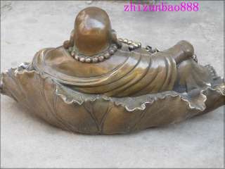 16chinese happy Pure Bronze Benevolent smile Maitreya Buddha  
