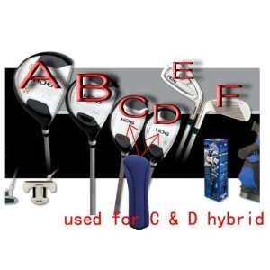 H10 A99 Golf Hybrid Cover Headcover 2pcs Black, Red, Blue, Blue Violet 