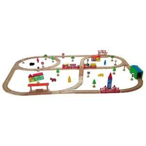  Wooden Train Set 80 Pcs Toys & Games