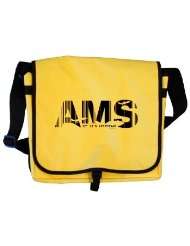 Amsterdam Airport Code AMS Netherlands Messenger Bag Yellow Barcode